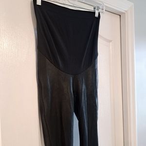 Spanx Maternity Faux Leather Leggings - Black - Small or XS - Full Panel